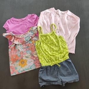 Bundle Toddler Girl Clothes Zara Cherokee Cat & Jack Carter's Size 2T